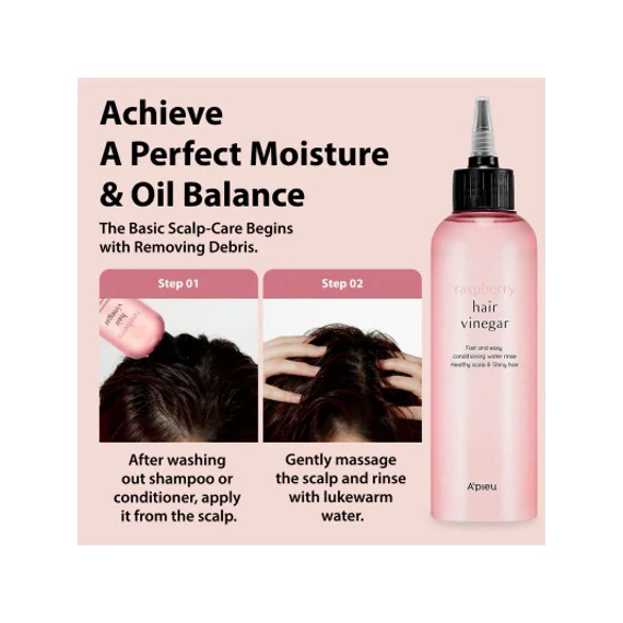 A'PIEU Raspberry Hair Vinegar Mist – Malinov sprej za lase z ocetom 105ml