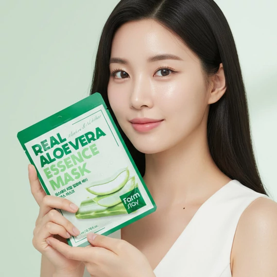 Farmstay Real Aloe Essence Mask – Feuchtigkeitsspendende Tuchmaske mit Aloe-Extrakt 1Stk/23ml