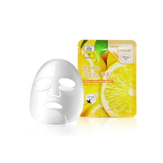 3W Clinic Fresh Lemon Mask Sheet – Vlažilna Maska za Obraz 23ml/1kos