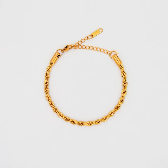 Immaculati Ropie B G – Zapestnica iz nerjavečega jekla, prevlečena z 18-karatnim zlatom