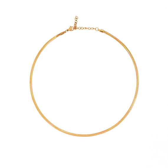 immaculati flat snake golden necklace