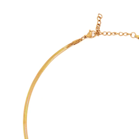 immaculati flat snake golden necklace 1