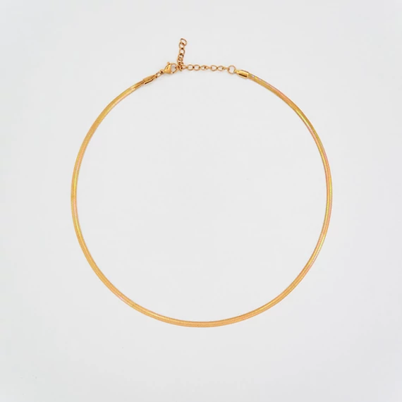 immaculati flat snake golden necklace 5