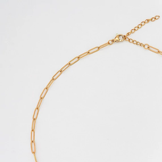 immaculati paper clip golden necklace 4