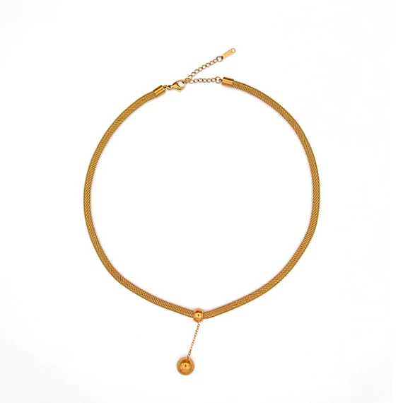 immaculati python pearl golden necklace
