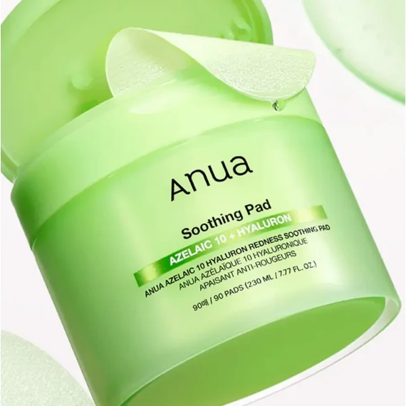 Anua Azelaic 10 Hyaluron Redness Soothing Pad – Tonere-Discuri Calmante Împotriva Roșeții Cu Acid Azelaic 230ml/90buc