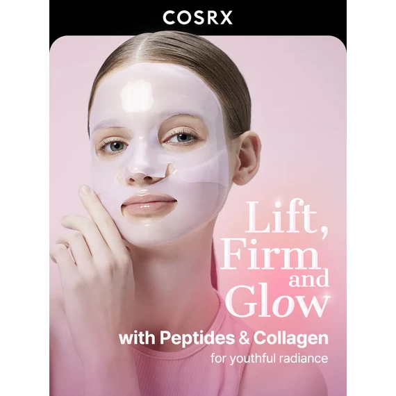 Cosrx Peptide Collagen Glow Hydrogel Mask – Hidrogelska maska obogatena s peptidi in kolagenom 1 kos / 34 g