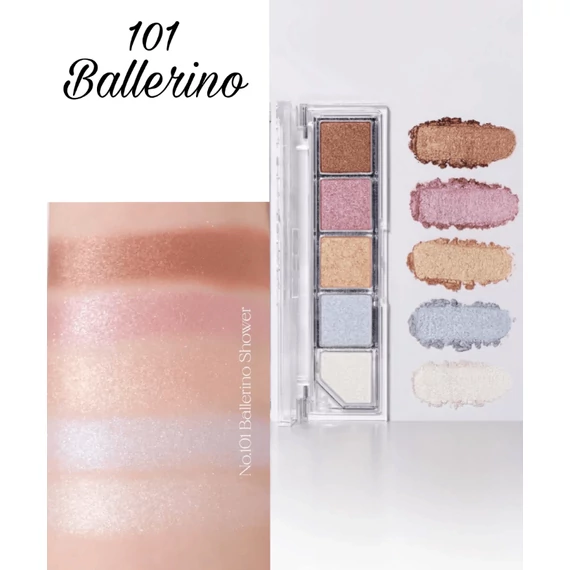 Unleashia Mood Shower Face Palette – No.101 Ballerino – Paleta Rozświetlaczy 4.1g