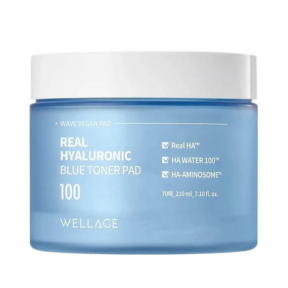 Wellage Real Hyaluronic Blue Toner Pad 