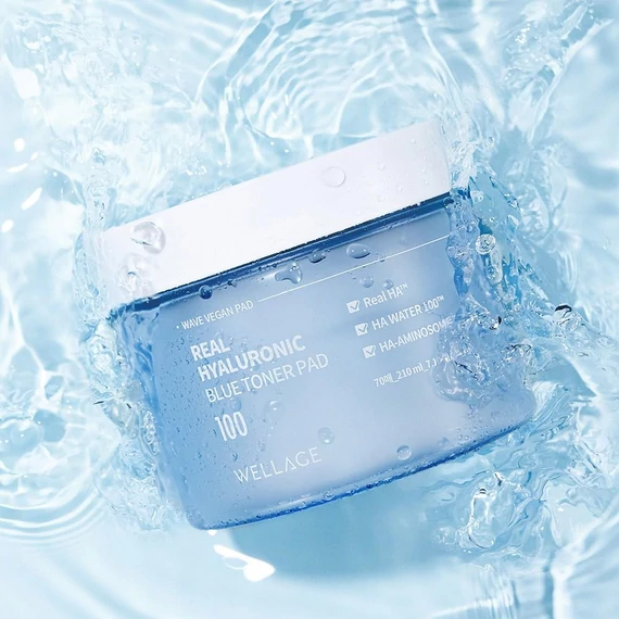 Wellage Real Hyaluronic Blue Toner Pad – Głęboko Nawilżające Płatki Tonerowe 70szt/210ml