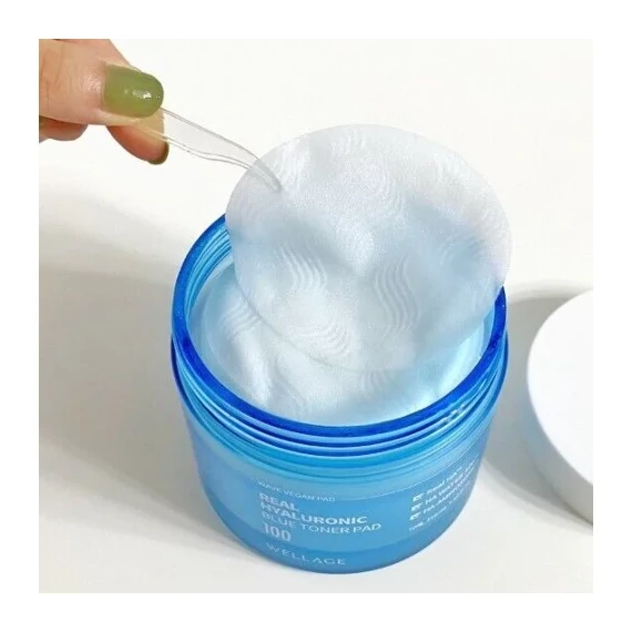 Wellage Real Hyaluronic Blue Toner Pad – Głęboko Nawilżające Płatki Tonerowe 70szt/210ml