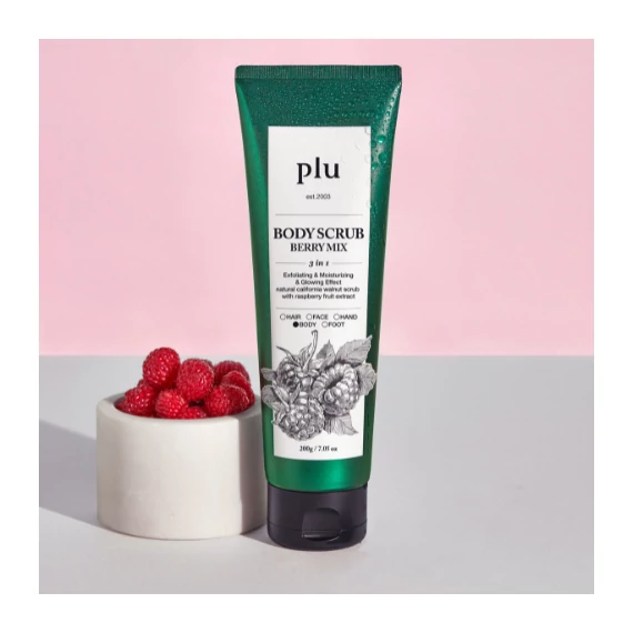 Plu Body Scrub – Berry Mix – Nežen Telesni Piling 200g