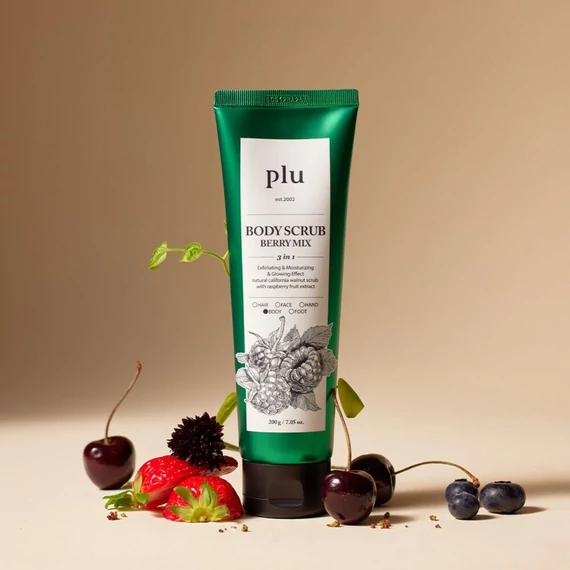 Plu Body Scrub – Berry Mix – Nežen Telesni Piling 200g
