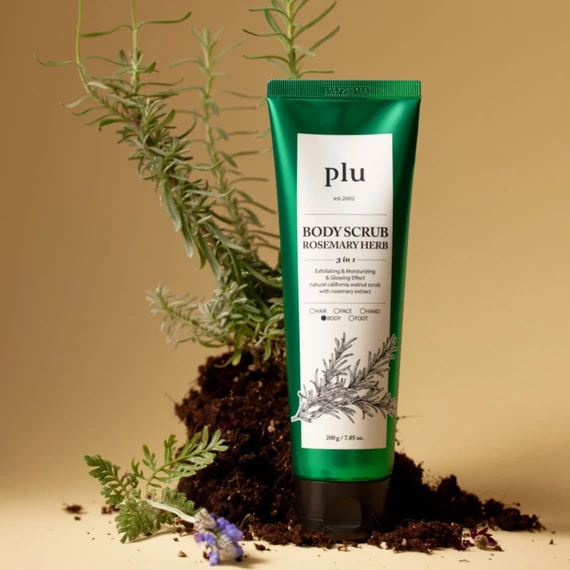 Plu Body Scrub – Rosemary Herb – Nežen Telesni Piling 200g