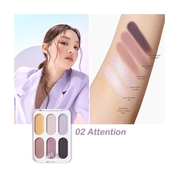 Laka Forever 6 Eyeshadow Palette – 02 Attention – Paleta Senčil 7g