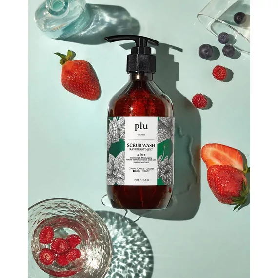 Plu Scrub Wash Raspberry Mint – Mirisni Peeling Gel za Tuširanje 500g