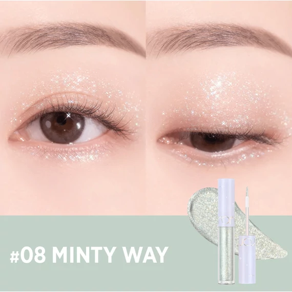 rom&nd The Universe Liquid Glitter Glitter – 08 Minty Way – Flüssige Glitzer Lidschatten 2g