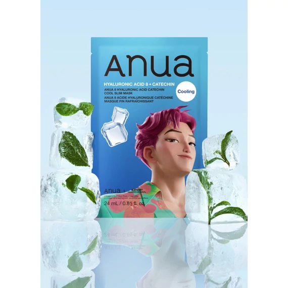 Anua K-Pop Demon Hunters 8 Hyaluronic Acid Catechin Cool Slim Mask – Chłodząca Maska w Płachcie 1szt./24ml