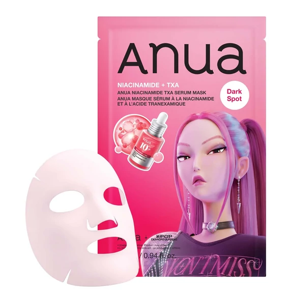 Anua K-Pop Demon Hunters Niacinamide TXA Serum Mask – Aufhellende Tuchmaske gegen Pigmentflecken 1Stk./28ml