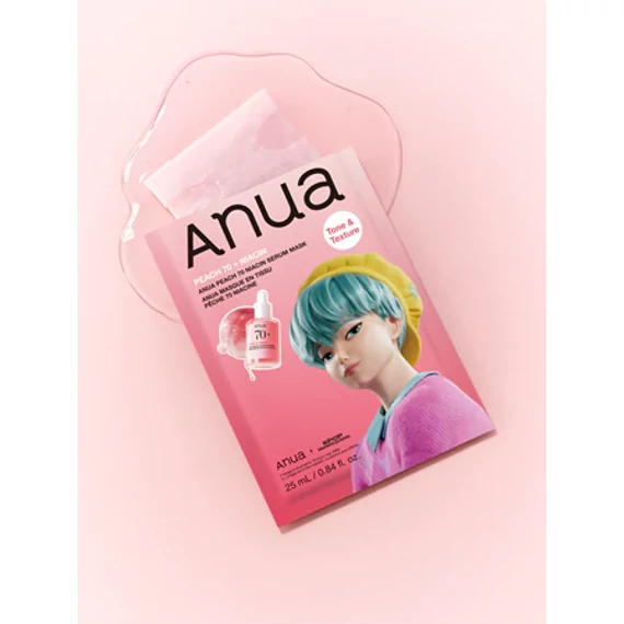 Anua K-Pop Demon Hunters Peach 70 Niacin Serum Face Mask – Rozświetlająca Maska w Płachcie 1szt./25ml