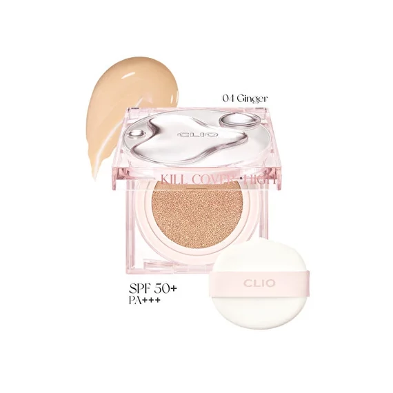Clio Kill Cover High Glow Cushion SPF50+ PA+++ – 4 Ginger – Lekki Podkład Cushion (14g x 2szt.)