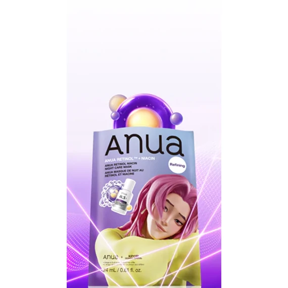 Anua K-Pop Demon Hunters Retinol Niacin Night Care Mask – Nocna Maska w Płachcie 1szt./24ml