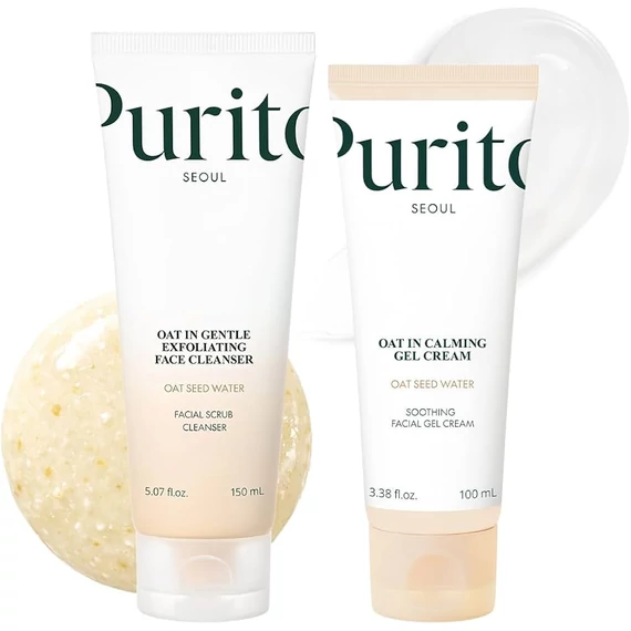 Purito Seoul Oat Duo (sample) – Nyugtató Arctisztító és Krém (sample) 4ml+2ml