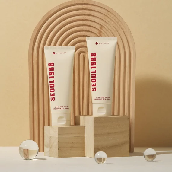 K-SECRET SEOUL 1988 Cream: Snail Mucin 93% + Rice - Regeneráló Arckrém 100ml