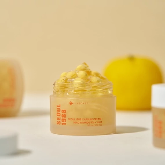 K-SECRET SEOUL 1988 Capsule Cream: Niacinamide 5% + Yuja – Vlažilna Kapsulna Krema S 5% Niacinamidom In Yuzo 50ml