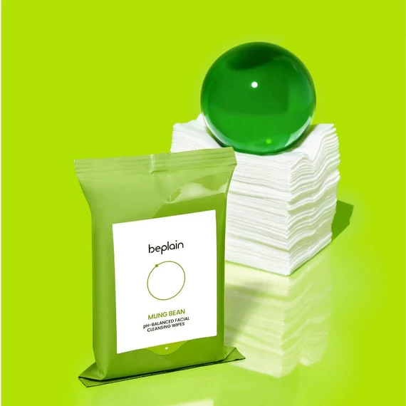 Beplain Mung Bean pH-Balanced Facial Cleansing Wipes - Obrazne Vlažilne Robčke Ph-Uravnoteženi 20kos/120g