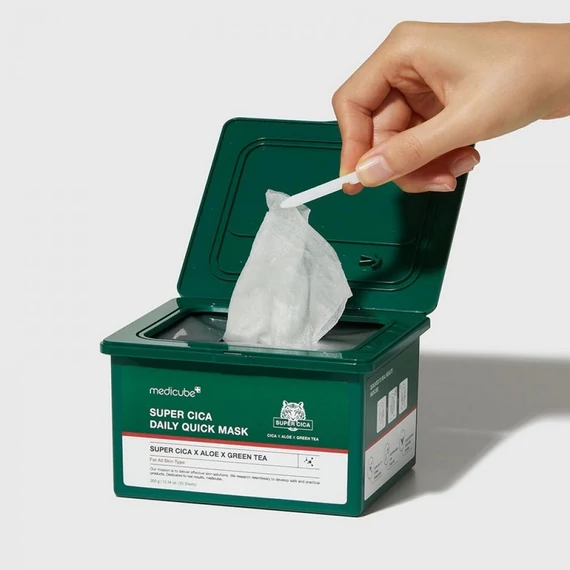 Medicube Super Cica Daily Quick Mask – Set Pomirjevalnih Mask S Centello, Aloe In Zelenim Čajem 30kos/350g