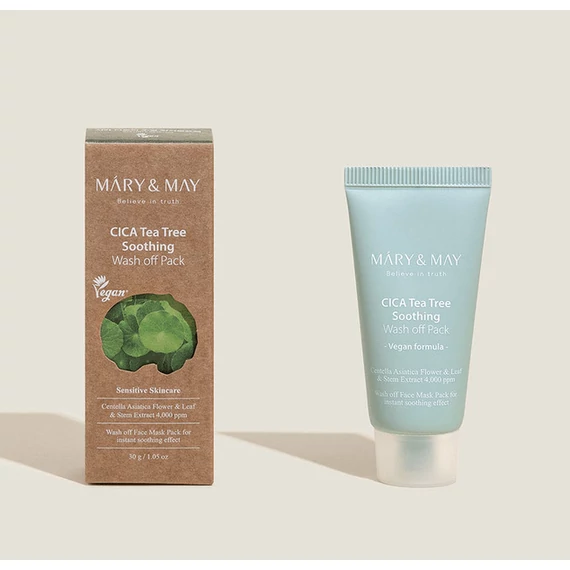 Mary&May CICA TeaTree Soothing Wash Off Pack MINI - Beruhigende Reinigende Gesichtsmaske MINI 30g