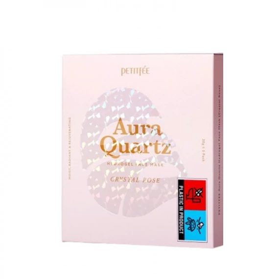 Petitfee Aura Quartz Hydrogel Face Mask Crystal Rose – Mască Hidrogel 1buc/6g