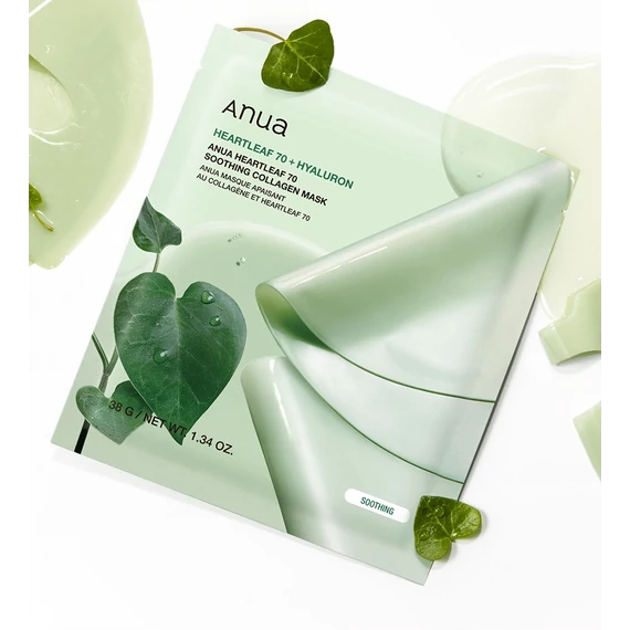 Anua Heartleaf 70 Soothing Collagen Mask - Pomirjevalna Kolagenska Maska 1kos/38g