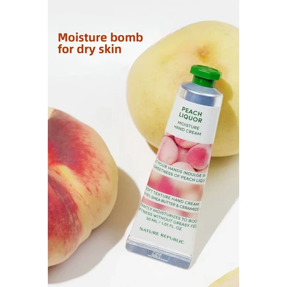 Nature Republic Hand and Nature Peach Liquor Moisture Hand Cream - Vlažilna Krema za Roke 30ml