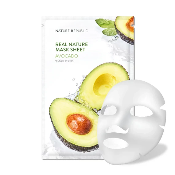 Nature Republic Real Nature Avocado Sheet Mask - Vlažilna Maska za Obraz 1kos/23ml