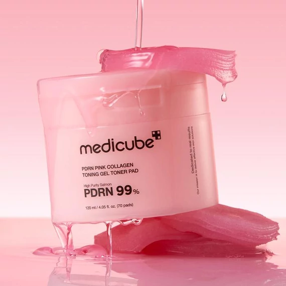 Medicube PDRN Pink Collagen Toning Gel Toner Pad – Kollagen Tonisierende Pads 70Stück/120ml