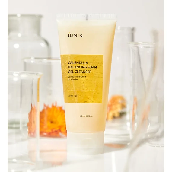 IUNIK Calendula Balancing Foam Gel Cleanser – Vyvažující Pěnivý Gelový Čistič S Měsíčkem 150ml