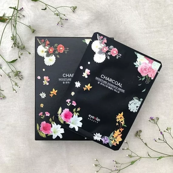 Eyenlip Charcoal Moisture Essence Mask – Nawilżająca Maseczka W Płachcie Z Węglem Aktywnym 1szt/25ml