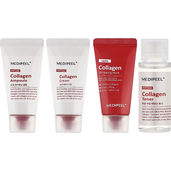Medi-Peel Red Lacto Peptide Collagen Skin Care Trial Kit – Set Miniatural Pentru Față Cu Colagen Și Peptide