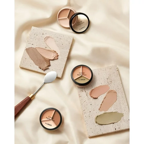 The Saem Cover Perfection Triple Pot Concealer – 01 Correct Beige – Korektor Do Konturowania 4.5g