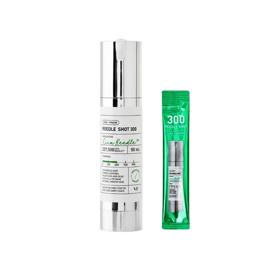 VT Cosmetics Reedle Shot 300 – Arcápoló Booster Szérum Készlet Mikrotűkkel A Bőrtextúra Javítására 10db×2ml