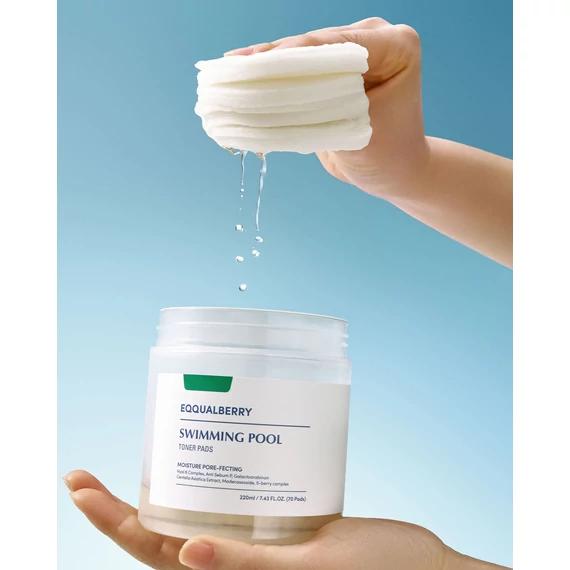 EQQUALBERRY Swimming Pool Toner Pads – Paduri Hidratante Pentru Față 70buc/220ml