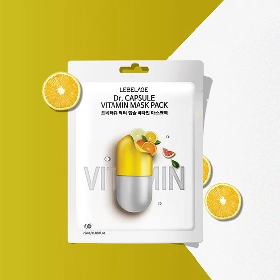 Lebelage Dr. Capsule Vitamin Mask Pack – Vitaminová Tkanová Maska Na Obličej 1ks/28ml