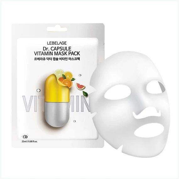 Lebelage Dr. Capsule Vitamin Mask Pack – Vitaminová Tkanová Maska Na Obličej 1ks/28ml