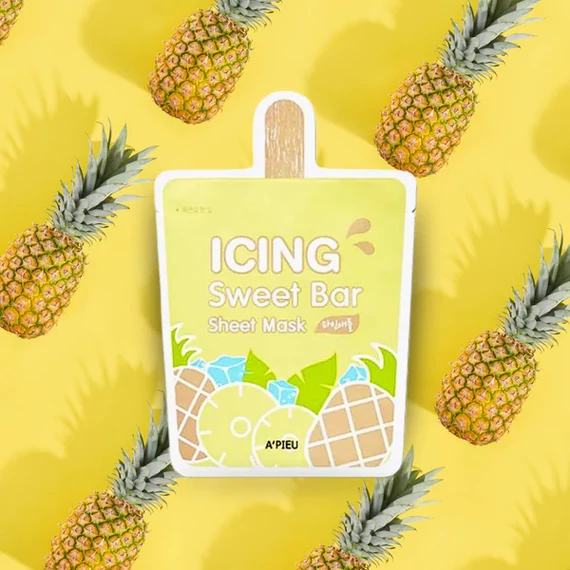 A'PIEU Icing Sweet Bar Sheet Mask - Pineapple – Hranilna In Pomirjujoča Tkaninska Maska z Ananasom 1kos/21g