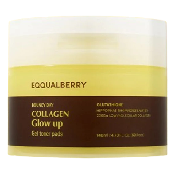EQQUALBERRY Collagen Glow Up Gel Toner Pads
