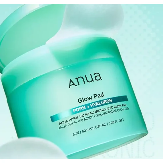 Anua PDRN 100 Hyaluronic Acid Glow Pad – Tonere-Discuri Hidratante Cu Acid Hialuronic Și PDRN 180ml/60buc