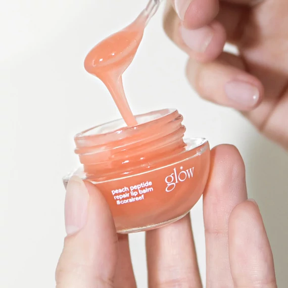 GLOW Peach Peptide Repair Lip Balm – #Coralreef – Regeneráló Ajakbalzsam 8g