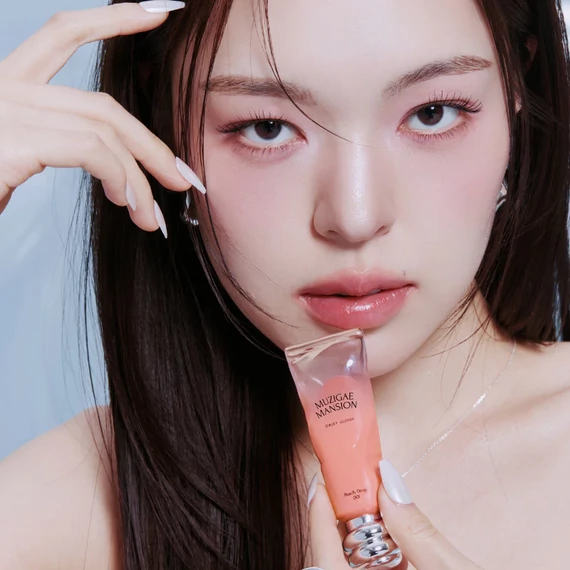 Muzigae Mansion Objet Glossy – #001 Peach Drop – Fényes Ajakfény 6g